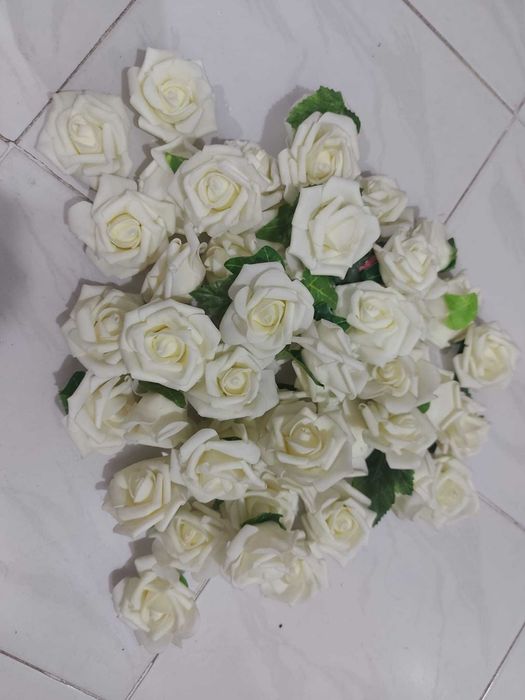 Seturi capete trandafiri spuma/textile/flori artificiale/handmade