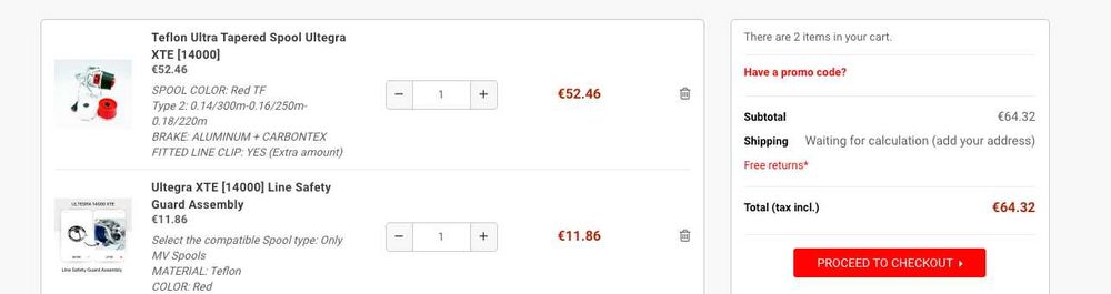 Ултра конусовидна тефлонова шпула и предпазител, съвместима с Shimano Ultegra[14000] и Competition[3500]