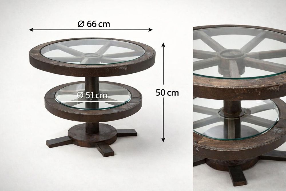 Set mobilier rustic din lemn masiv, 4 piese, valoare decorativa mare