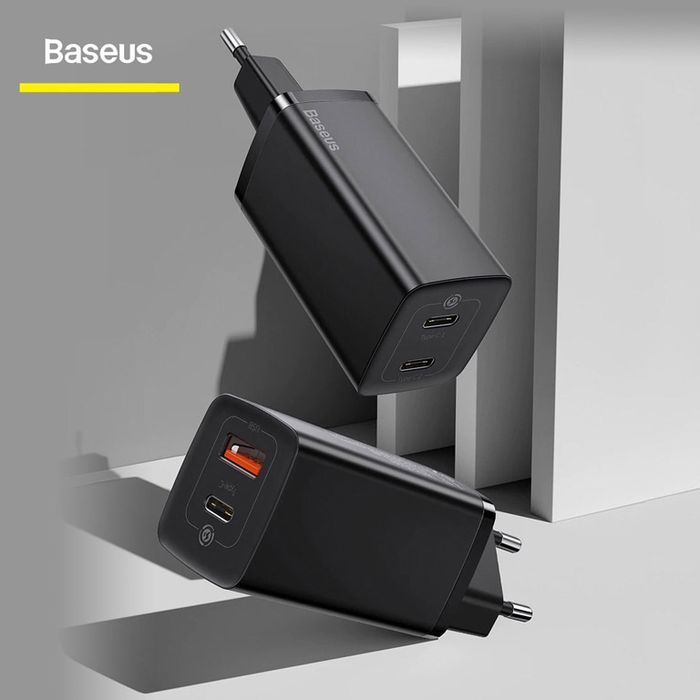 Baseus GaN2 Lite 65W Quick Charger (C+U) мощный адаптер