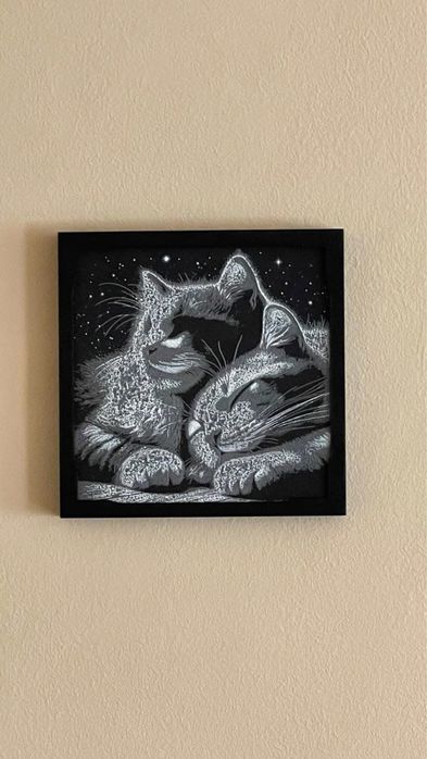 3D релефна картина котешка любов