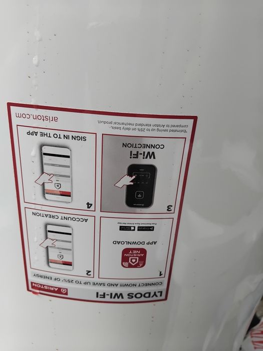 Бойлер Ariston Lydos WIFI 100 V 1,8K EN EU, вертикален, 100л, 1.8kW, управление през интернет