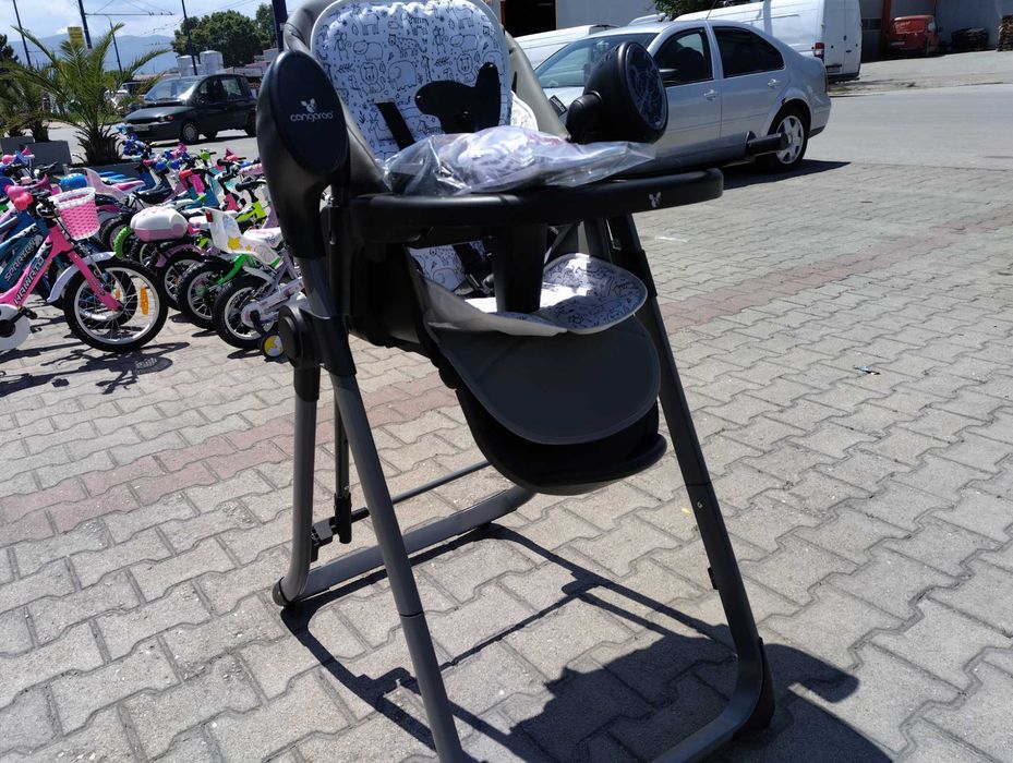 CANGAROO Стол за хранене с функция люлка NIRVANA 2в1 сив