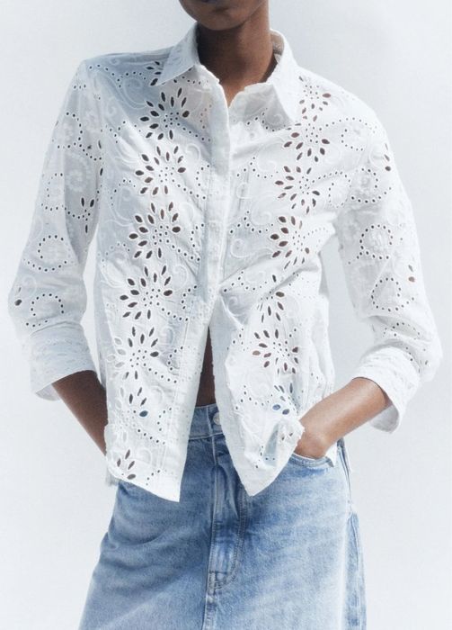 белая блузка zara