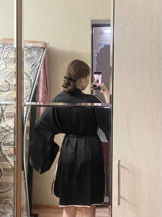 Шелковый халат для дома, для отдыха