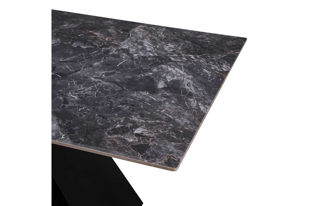 Трапезна маса Meja, Синтерован камък и метална основа, 2 цвята, 180х90