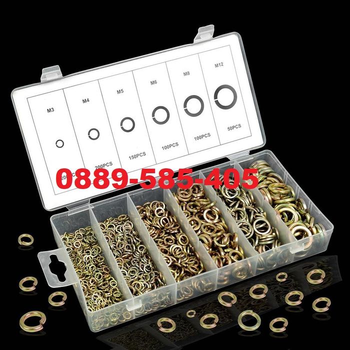 Комплект федерки метални шайби в кутия 800бр. шайба