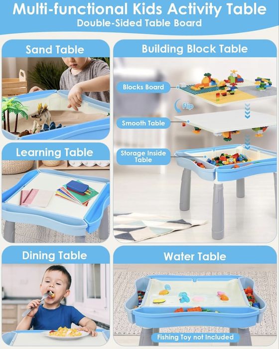 Детска многофункционална образователна маса от строителни блокове