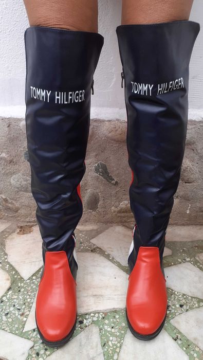 Cizme damă Tommy Hilfiger piele imitație