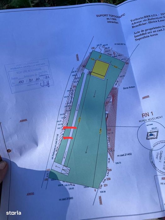 Teren intravilan 2440mp cu autorizație de construire și proiect !
