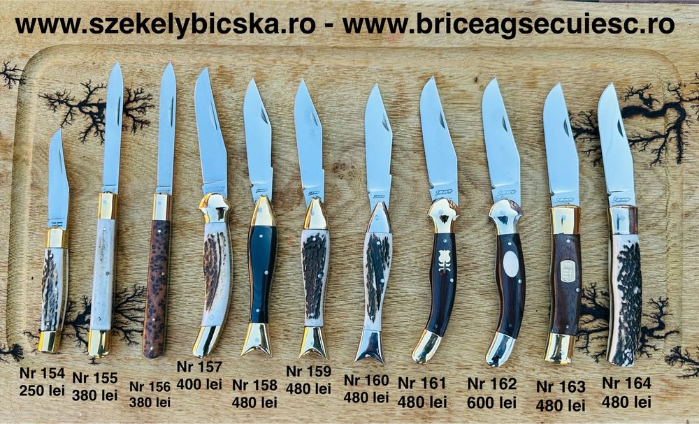 Briceag unguresc, briceagul lucrat manual, vanatoresc, traditional