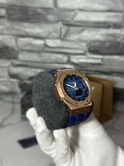 Casio G-Shock AP Mod - Navy Blue - Rose Gold
