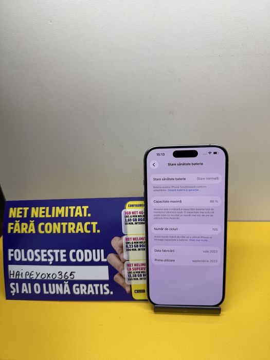 Iphone 15 pro 256 gb 86% bateria