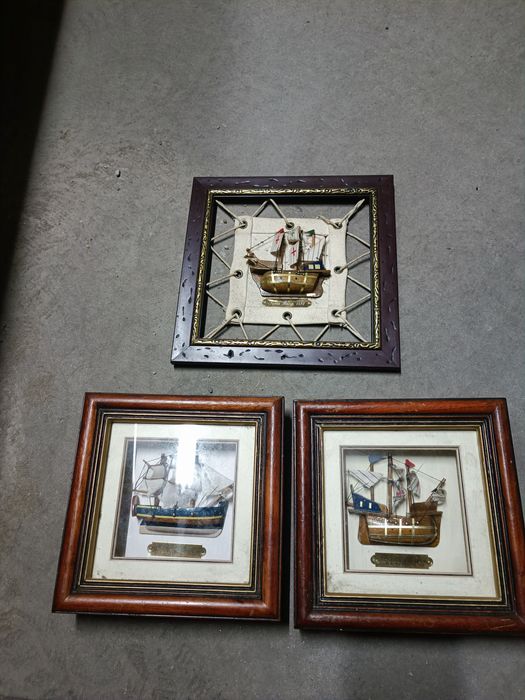 Картини на кораби 3D в дървена рамка
