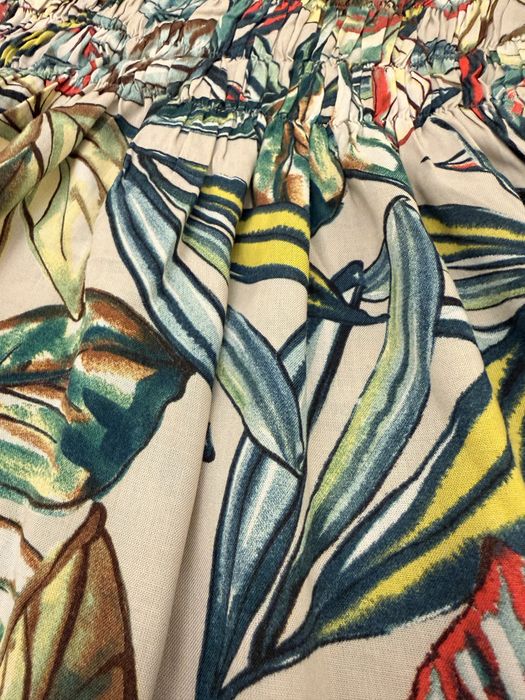 Rochie Boho Mini - umeri goi si imprimeu tropical, S