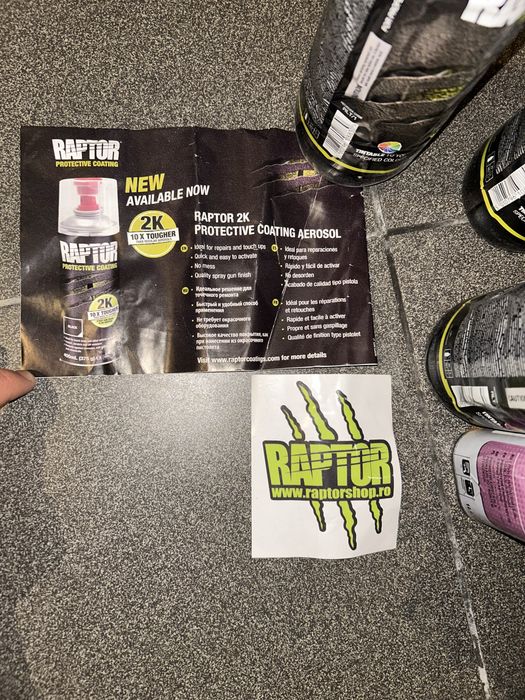 2 x Kit Vopsea Raptor Rosu (Bordeaux)U-POL Kit 4 lit + Pistol Vario