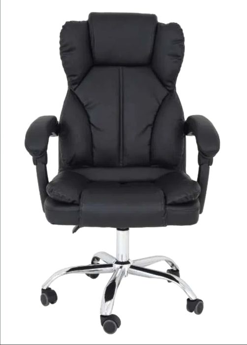 Офис стол Parma, имитация на кожа, черен