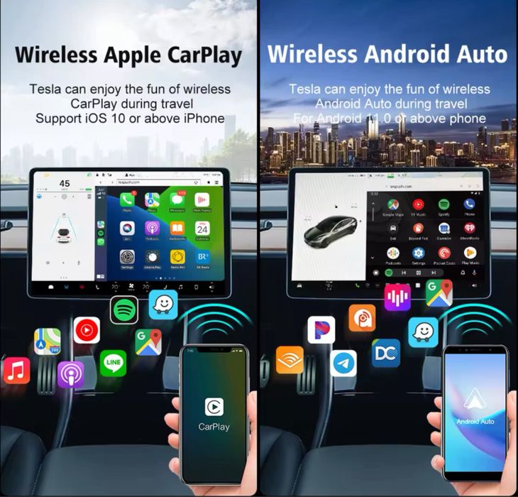 T2C Carlinkit Wireless CarPlay Adapter For TESLA cars