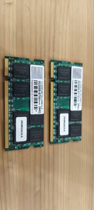 RAM памет DDR2 за лаптоп – 2×1GB Transcend (общо 2GB)