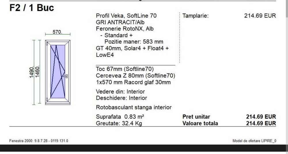 Pachet 2 fereste Veka