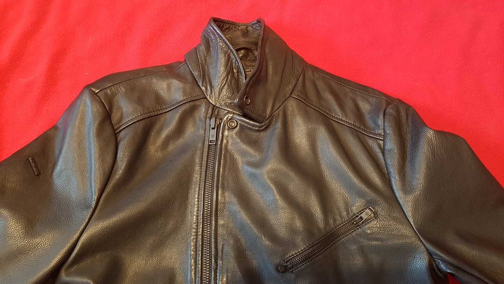 SUPERDRY мото яке от естествена кожа