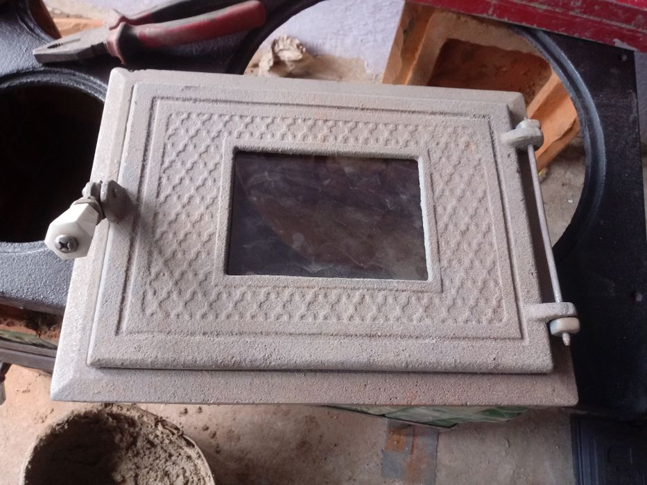 Usa soba deschidere mare pe latime 35x26 Usa cuptor sticla, geam,fonta