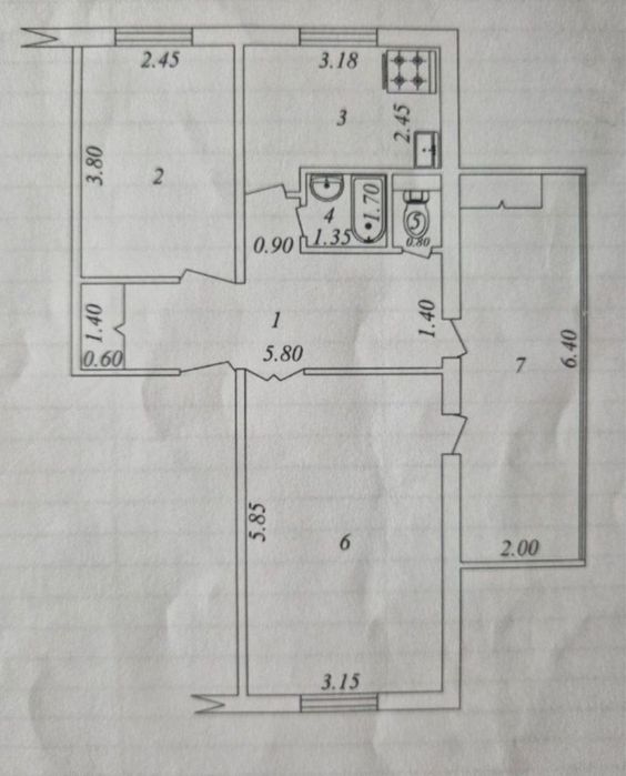 В продаже 2 ком Балкон2*6 ТТЗ-4  №Ш710