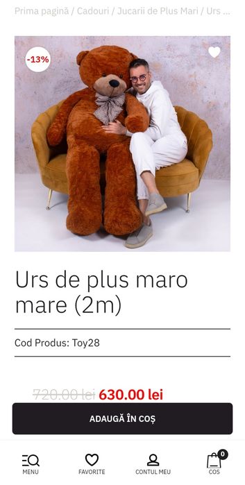 Urs plus mare idee cadou