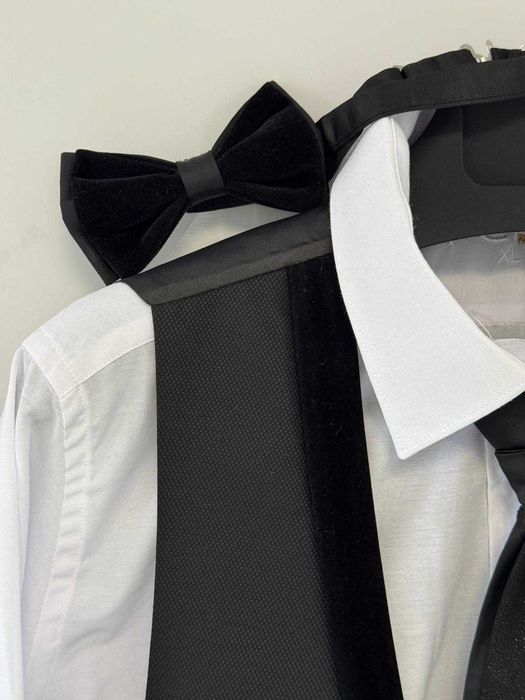 Елегантен мъжки костюм XL (56) – сако, елек, панталон + подаръци