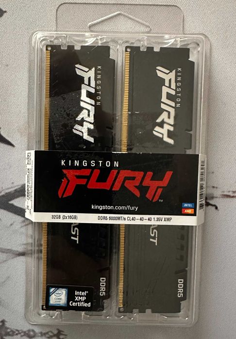 Memorii Ram Kingston Fury Beast 2x16GB (32GB) DDR5 6000MT/s CL40 XMP