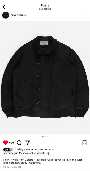 Archival General Research Moleskin Tanker Jacket SS03