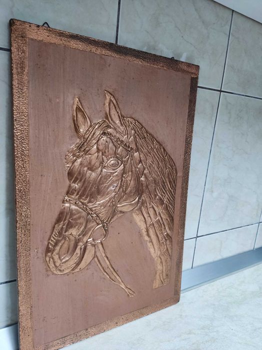 Tablou cap de Cal din foita de cupru
