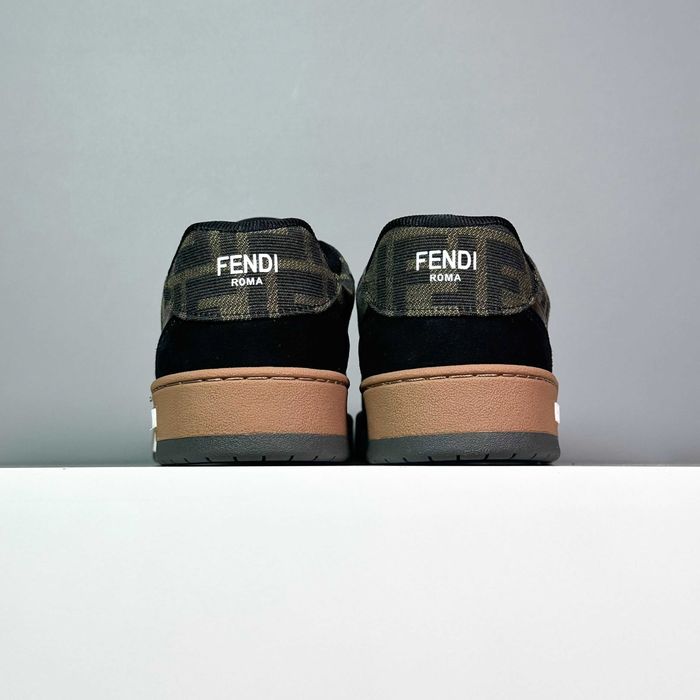 Fendi Match Low-Top Sneakers FF Monogram Tobacco Black