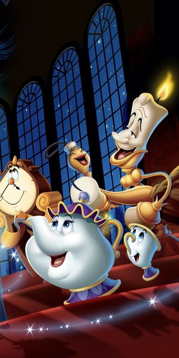 (Sf-38) Чайный сервиз в мультяшном стиле «Красавица и Чудовище»