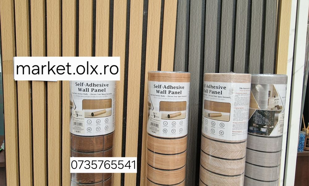 Riflaj decorativ adeziv 60x120 CM aspect natural PVC si EVA pentru perete