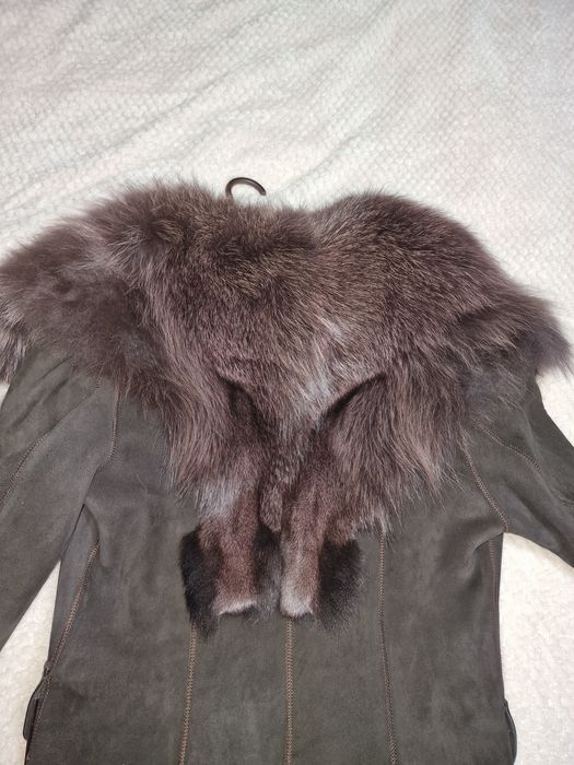 Палто с естествен косъм от лисица