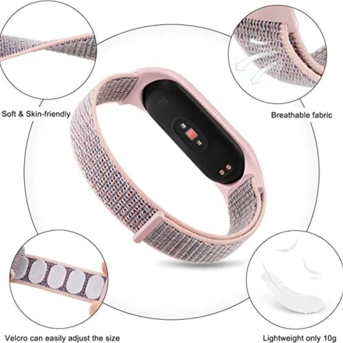 Текстилна каишка с велкро за Xiaomi MiBand 3 | 4 | 5 | 6 | 7