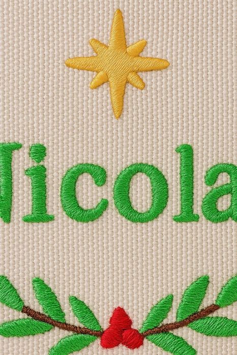 Glob brodat personalizat cu nume – ornament Crăciun handmade