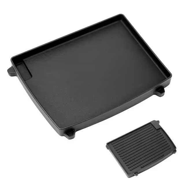 Placă/grătar din fontă pentru grătarele pe gaz Enders, accesoriu solid – negru, 32 × 24 cm.