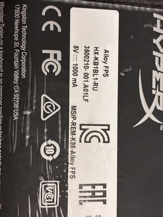 Игровая клавиатура HyperX Alloy FPS pro