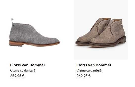 Ghete lace up 42.5 43 plain toe Foris Van Bommel piele naturala maro