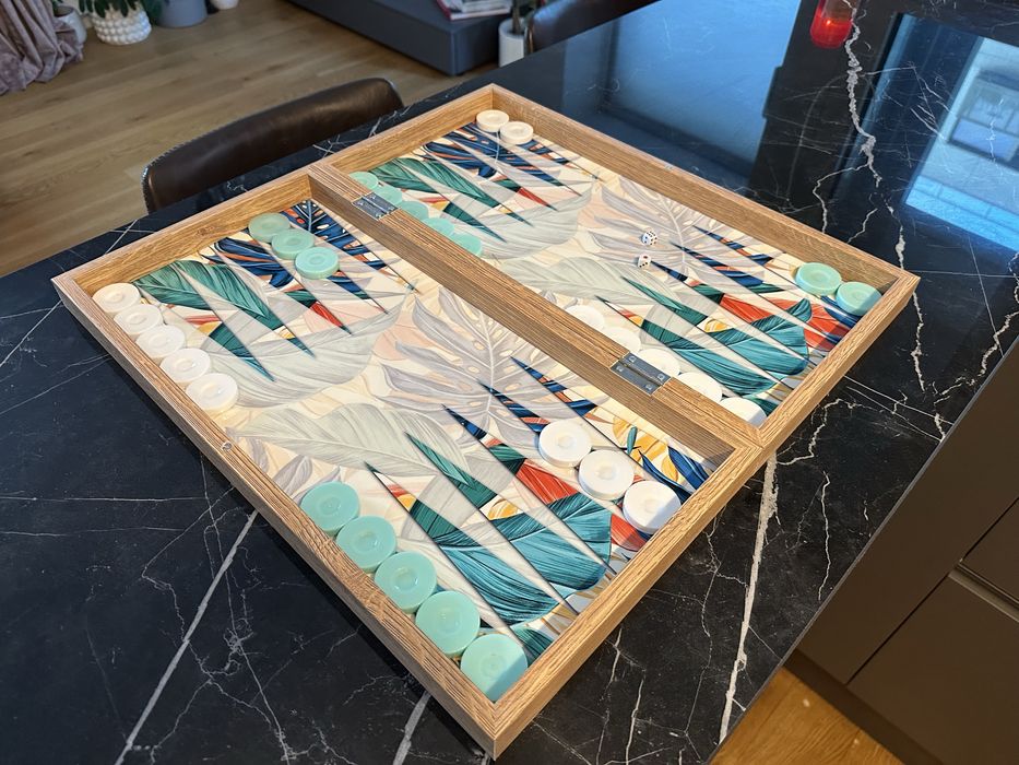 Set de Table/Backgammon Premium – Design Exotic, Lemn