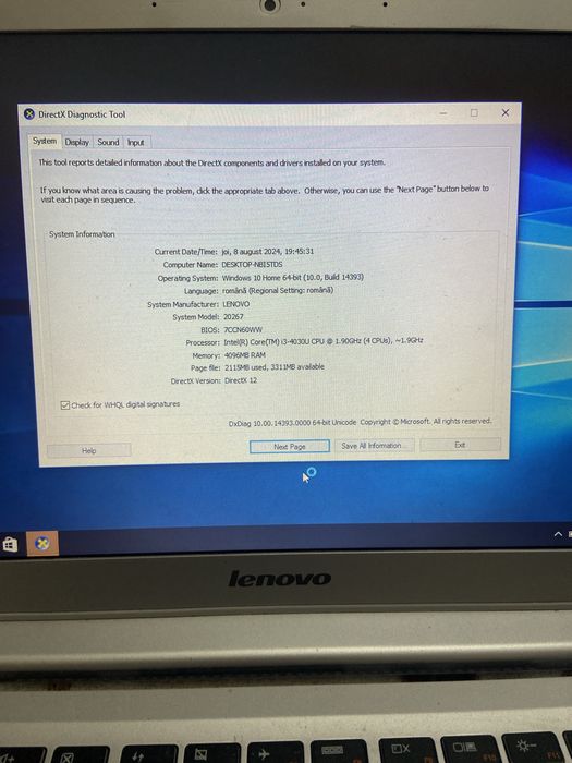 laptop lenovo ideapad U330p ultra slim,procesor i3 gen.a IV-a, 4gb ram