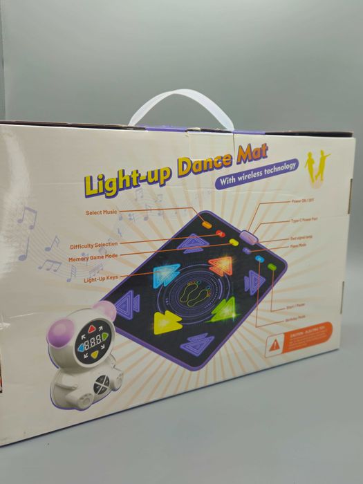 Нов!Светещ танцуващ килим с безжичен контролер и музикални режими (3+)