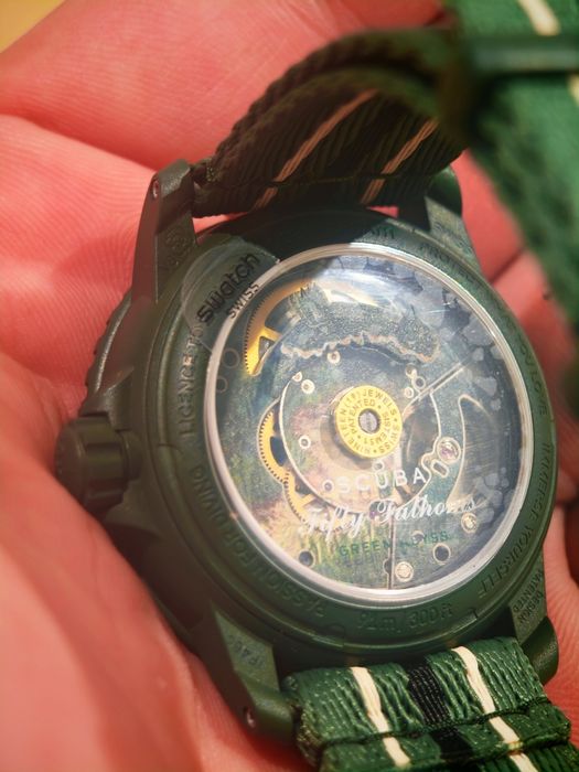 Ceas Blancpain x Swatch Green Abyss