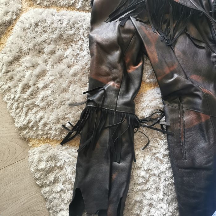 Haina de piele lunga manusa