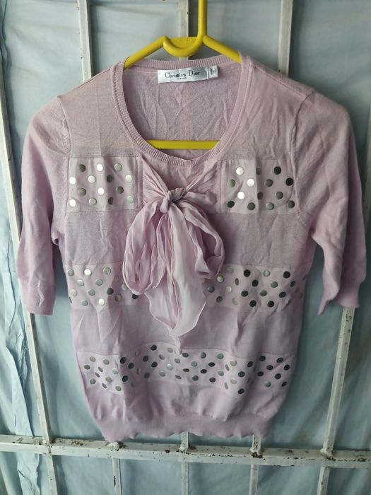 Christian Dior bluza de dama din lana și mătase naturală