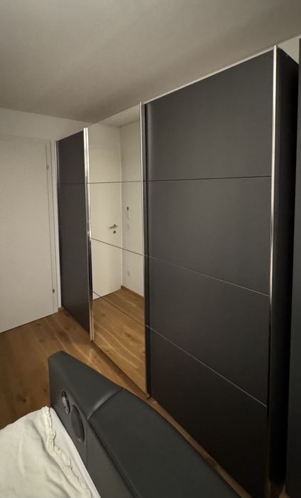 Dressing/Dulap 270/230/60 cm 3 usi culisante gri antracit/oglinda