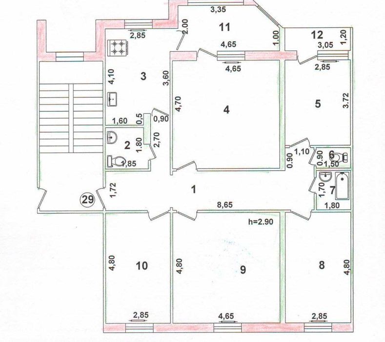 5 хонали квартира сотилади Чилонзор Ц картал 132м2 евроремонт