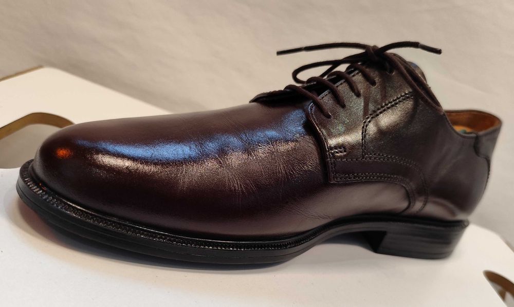 Pantofi derby 44 44.5 plain toe FRETZ MEN piele naturala moale maro